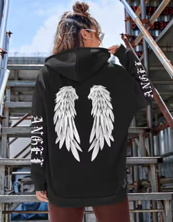 Image of Damen Hoodie mit Kordelzug & Taschen – Slim Fit Kapuzenpullover mit Print | StaywearApparel