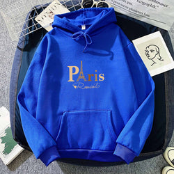 Image of Letter Printed Hoodie – Damen & Unisex Kapuzenpullover mit Paris-Print | StaywearApparel