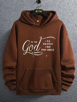 Image of New Text Printing Plus Velvet Fallwinter Hoodie