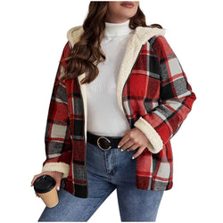 Image of Karierter Damenmantel mit Kapuze – Gefütterter Retro Coat im Karo-Design | StaywearApparel