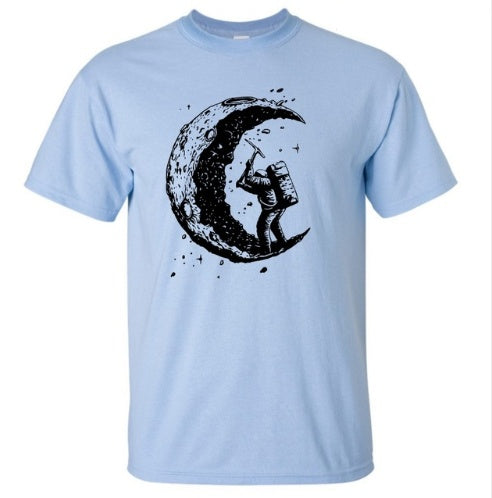 Herren T-Shirt – „Digging The Moon“ Print Kurzarm Shirt | StaywearApparel