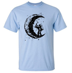 Image of Herren T-Shirt – „Digging The Moon“ Print Kurzarm Shirt | StaywearApparel