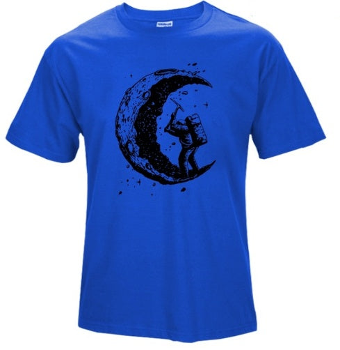 Herren T-Shirt – „Digging The Moon“ Print Kurzarm Shirt | StaywearApparel