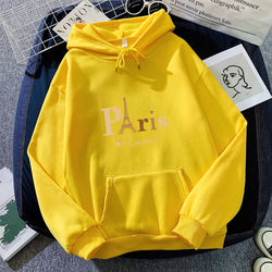 Image of Letter Printed Hoodie – Damen & Unisex Kapuzenpullover mit Paris-Print | StaywearApparel