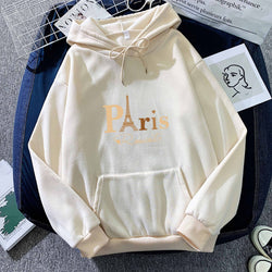 Image of Letter Printed Hoodie – Damen & Unisex Kapuzenpullover mit Paris-Print | StaywearApparel