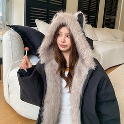Image of Damen Loose Cotton Coat – Kurz geschnittene Streetwear Jacke mit Taschen | StaywearApparel