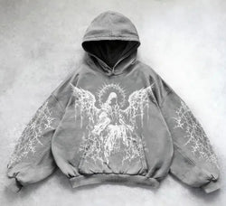 Image of Printed Casual Hoodie American Sweater