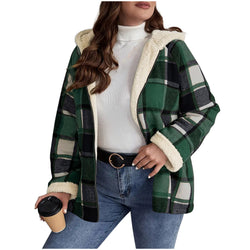 Image of Karierter Damenmantel mit Kapuze – Gefütterter Retro Coat im Karo-Design | StaywearApparel