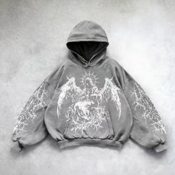 Image of Printed Casual Hoodie American Sweater