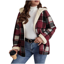 Image of Karierter Damenmantel mit Kapuze – Gefütterter Retro Coat im Karo-Design | StaywearApparel