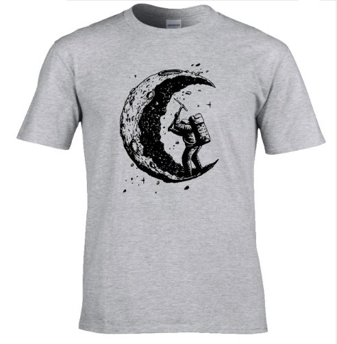 Herren T-Shirt – „Digging The Moon“ Print Kurzarm Shirt | StaywearApparel