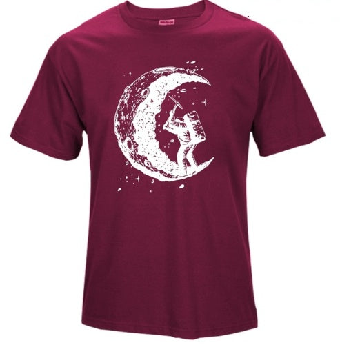 Herren T-Shirt – „Digging The Moon“ Print Kurzarm Shirt | StaywearApparel