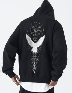 Image of StaywearApparel Retro Spell Crow Totem Hoodie – Einzigartiger Streetwear-Style