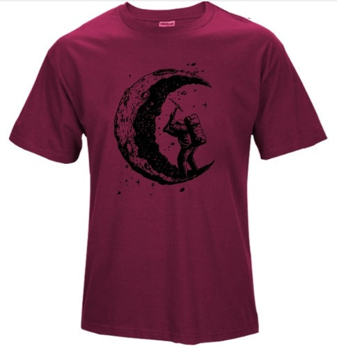 Herren T-Shirt – „Digging The Moon“ Print Kurzarm Shirt | StaywearApparel