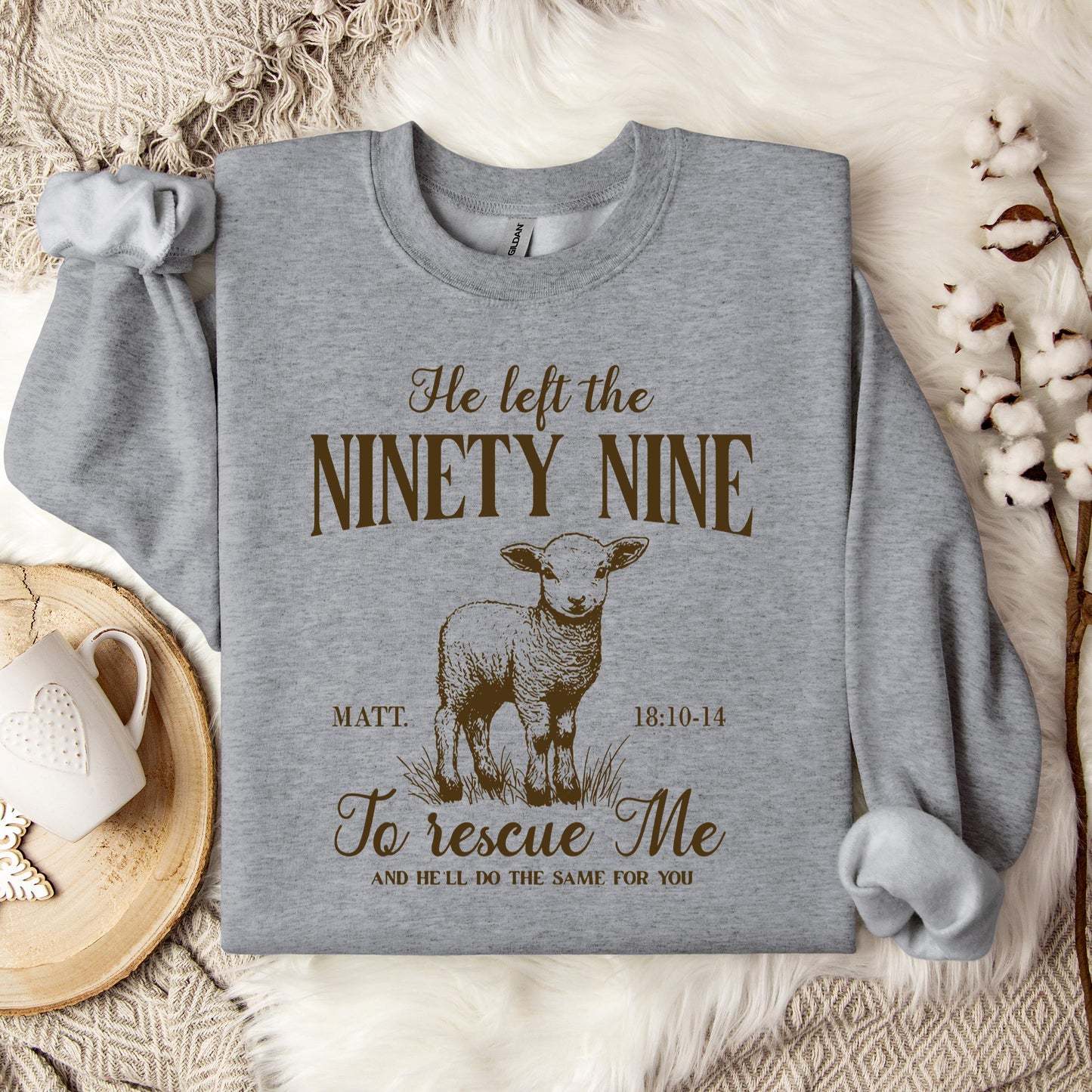 He Left The 99 To Rescue Me – Christliches Sweatshirt im Streetwear Style | StaywearApparel