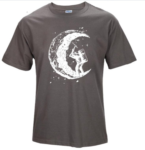Herren T-Shirt – „Digging The Moon“ Print Kurzarm Shirt | StaywearApparel