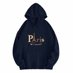 Image of Letter Printed Hoodie – Damen & Unisex Kapuzenpullover mit Paris-Print | StaywearApparel