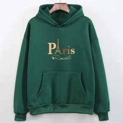 Image of Letter Printed Hoodie – Damen & Unisex Kapuzenpullover mit Paris-Print | StaywearApparel