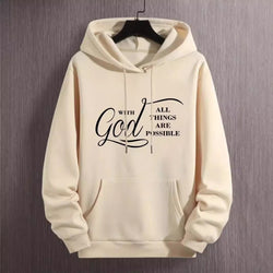 Image of New Text Printing Plus Velvet Fallwinter Hoodie