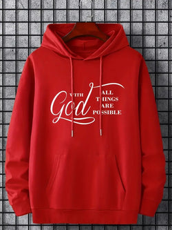 Image of New Text Printing Plus Velvet Fallwinter Hoodie