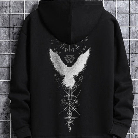 StaywearApparel Retro Spell Crow Totem Hoodie – Einzigartiger Streetwear-Style