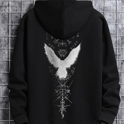 Image of StaywearApparel Retro Spell Crow Totem Hoodie – Einzigartiger Streetwear-Style