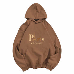 Image of Letter Printed Hoodie – Damen & Unisex Kapuzenpullover mit Paris-Print | StaywearApparel