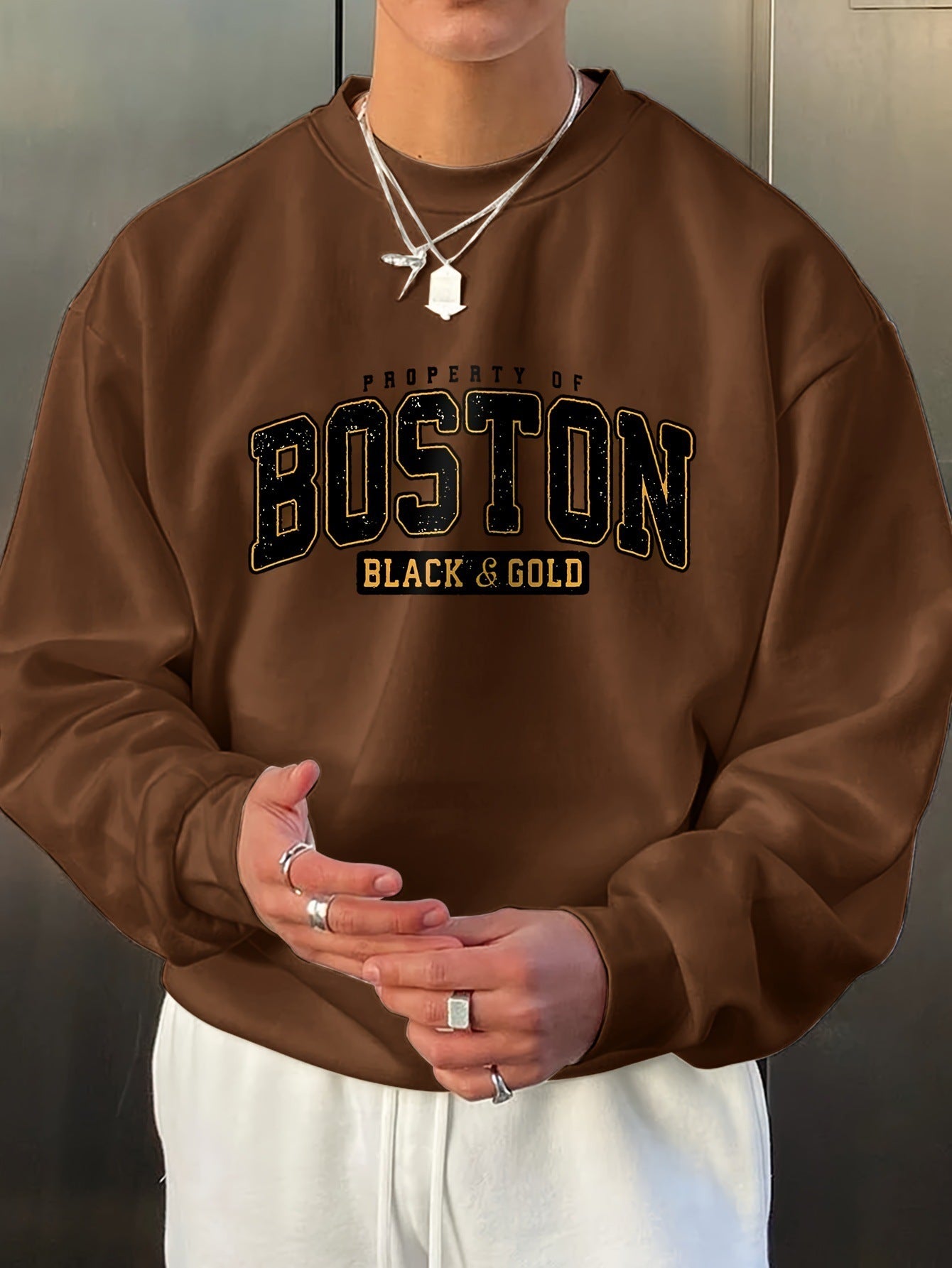 StaywearApparel Letter Print Sweatshirt – Lässiger Pullover mit 3D-Design