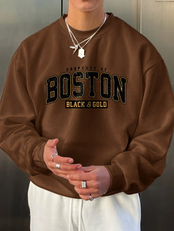 Image of StaywearApparel Letter Print Sweatshirt – Lässiger Pullover mit 3D-Design
