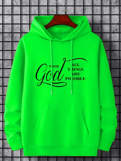 Image of New Text Printing Plus Velvet Fallwinter Hoodie
