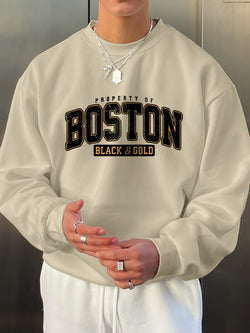 Image of StaywearApparel Letter Print Sweatshirt – Lässiger Pullover mit 3D-Design