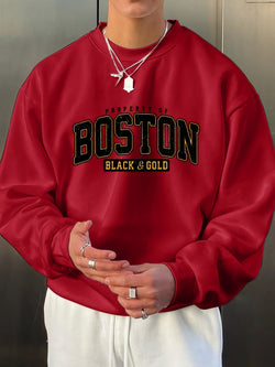 Image of StaywearApparel Letter Print Sweatshirt – Lässiger Pullover mit 3D-Design