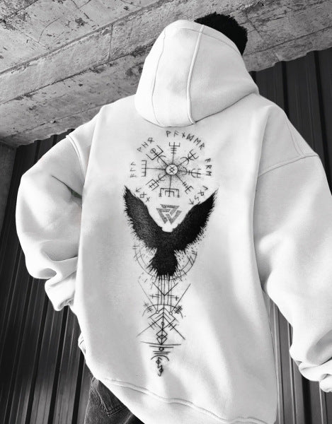 StaywearApparel Retro Spell Crow Totem Hoodie – Einzigartiger Streetwear-Style