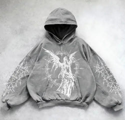 Image of Printed Casual Hoodie American Sweater