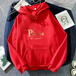 Image of Letter Printed Hoodie – Damen & Unisex Kapuzenpullover mit Paris-Print | StaywearApparel