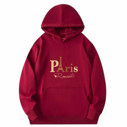 Image of Letter Printed Hoodie – Damen & Unisex Kapuzenpullover mit Paris-Print | StaywearApparel